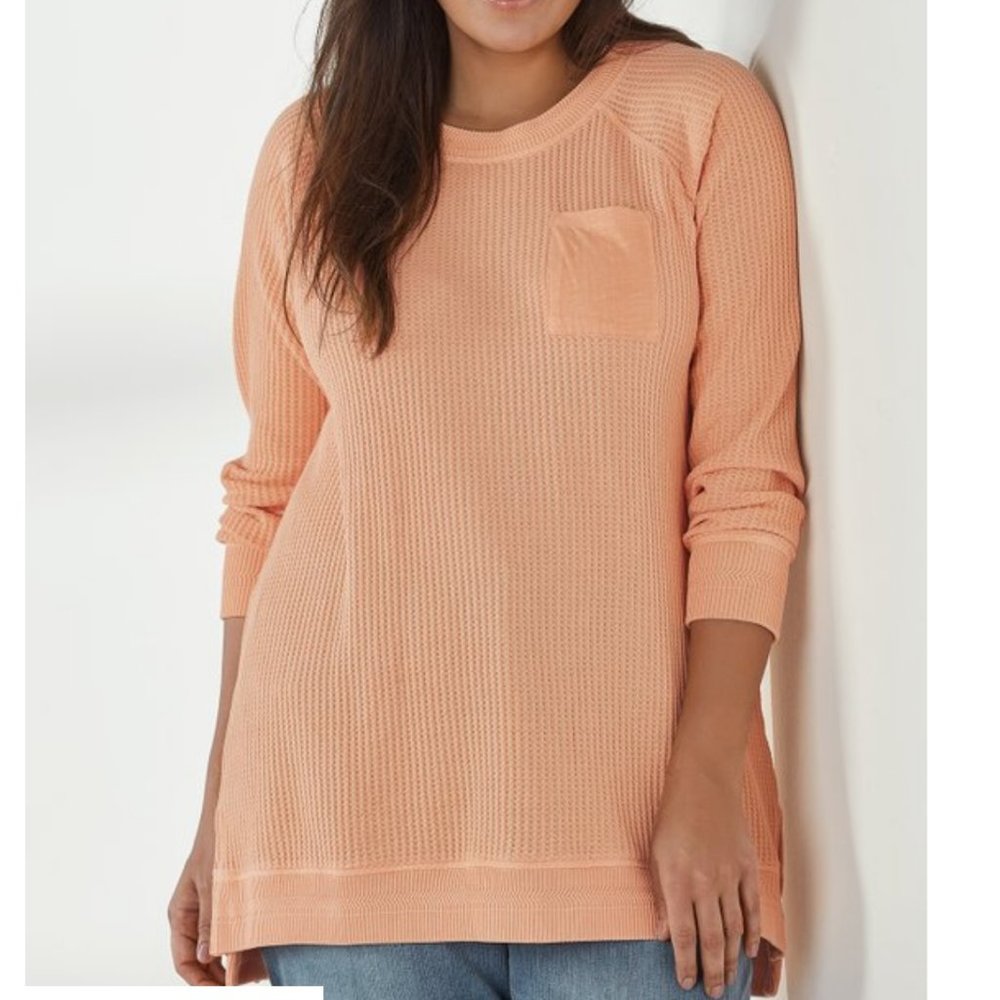 SOFT SURROUNDINGS Autumn Waffle Knit Pocket Tee